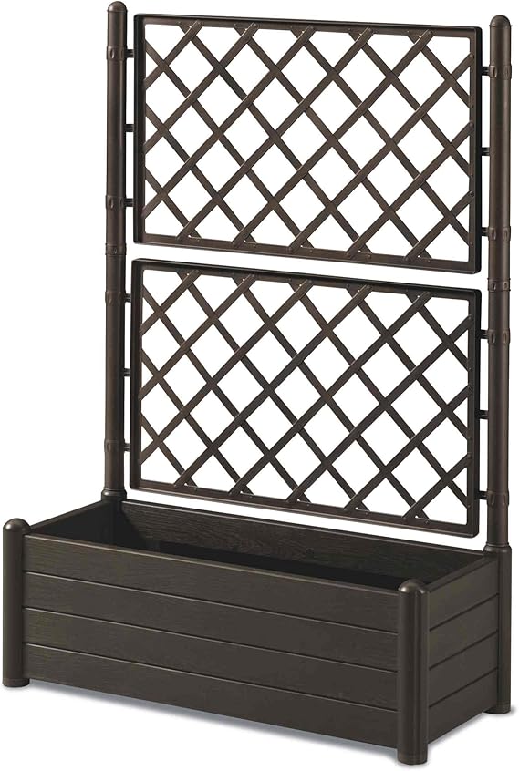 ## HERSTERA 10014400 Planter with trellis, dark brown, 100 x 43 x 142 cm