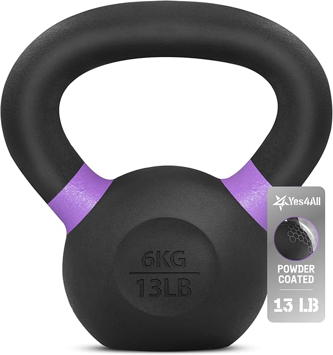 ## Yes4All Powdercoat Cast Iron Kettlebell 4-32 kg Swing Barbell Ball Weight