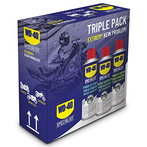 ## WD-40 Specialist Motorbike Motorcycle Care Set, Includes 1x Chain Spray, 1x Chain Cleaner, 1x Wax Polish
