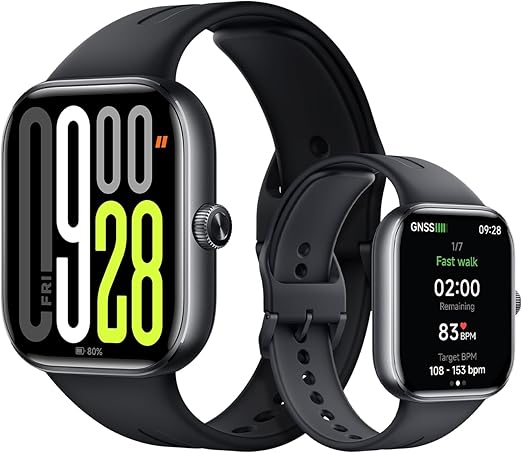 Redmi Watch 5 Smartwatch, Sports and Fitness Monitoring, 2.07 Inch AMOLED, 24 Day Battery Life, 150+ Sports Modes, Heart Rate Monitoring, Sleep Monitor, 5ATM, GPS, Android & iOS, Black