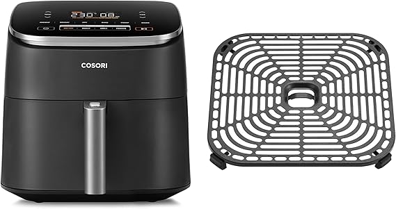 Turboblaze Hot Air Fryer Airfryer, 9-in-1 Air Fryer XXL 6L+ Cososi TurboBlaze Hot Air Fryer Original Baking Tray 6L, Cosori Accessories for CAF-DC601-KEU Airfryer