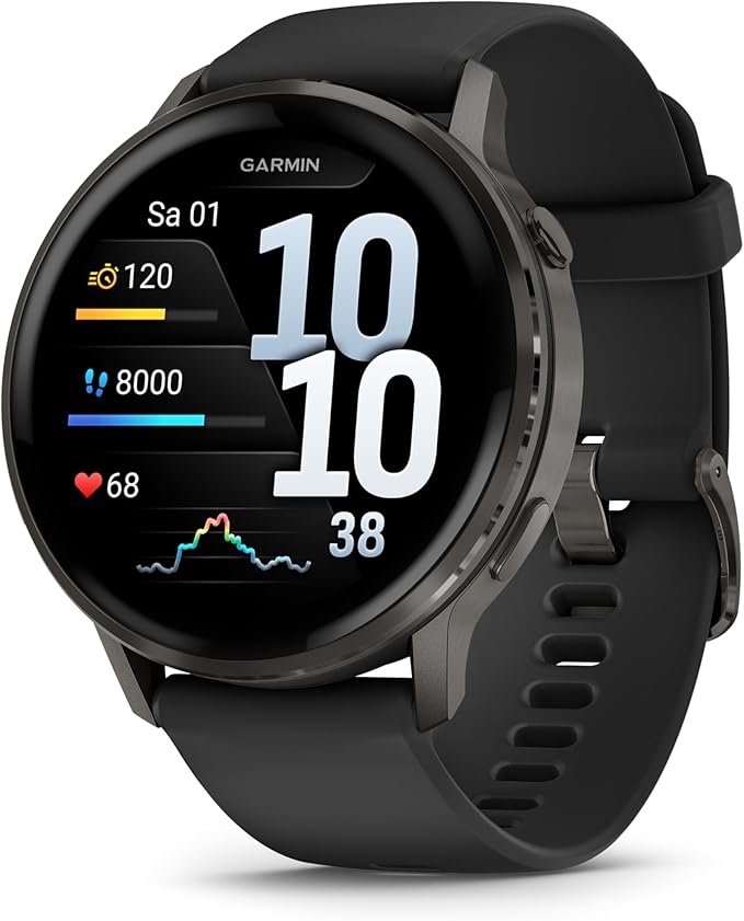 Venu 4 45 mm Fitness Smartwatch, 1.4 Inch AMOLED Touch Display, Up to 12 Days Battery Life, 80+ Sports Apps, ECG, Health Status, Fitness Coach, Wheelchair Functions, Telephony, Torch